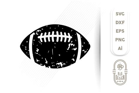 Football SVG - Distressed Football Ball Silhouette Svg