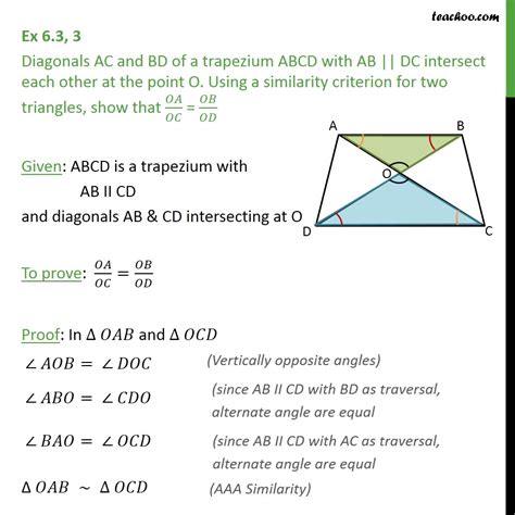 Ex 6.3, 3 - Diagonals AC and BD of a trapezium ABCD - Ex 6.3