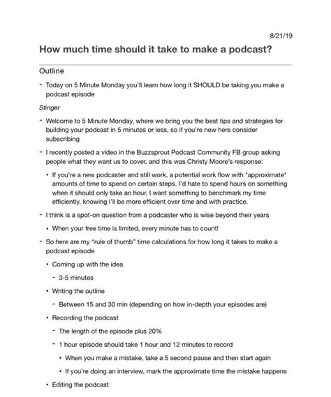 Podcast Intro Script Template