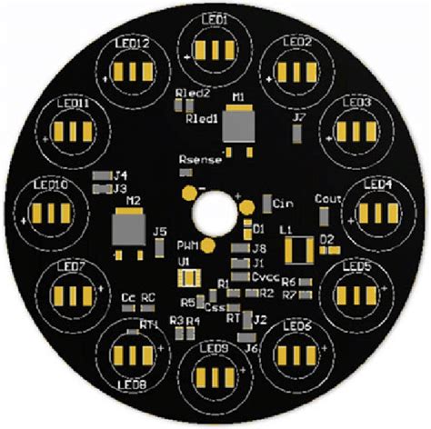 7 The PCB design of a LED engine with twelve high-powerhigh-power LEDs ...