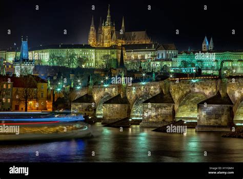 Old Prague by night Stock Photo - Alamy