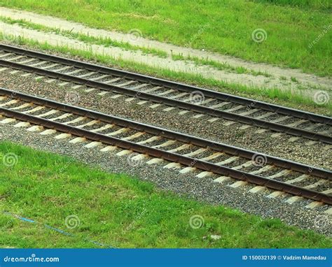 Railway Tracks Parallel To Other Stock Image - Image of railway, nature: 150032139