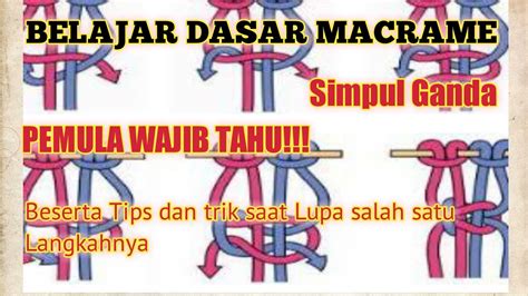 Belajar Dasar Membuat Macrame - simpul ganda - YouTube