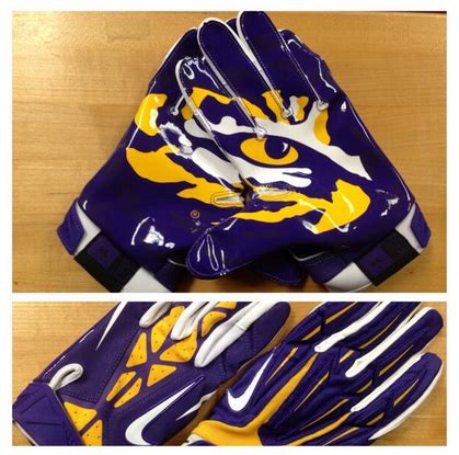 Custom LSU Nike Football Gloves the Tigers will debut tonight vs ...