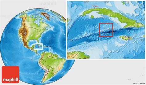 Physical Location Map of Cayman Islands