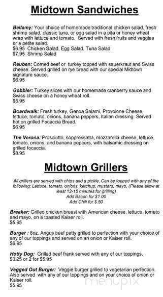 Menu of Midtown Deli in Wilmington, NC 28401