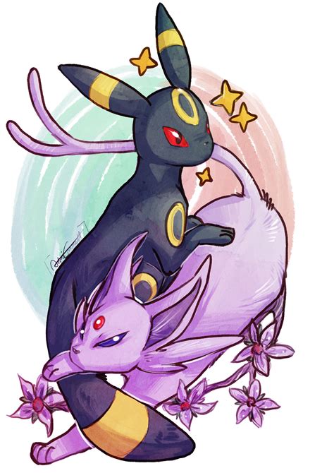 Umbreon and Espeon Fanart by me : r/pokemon