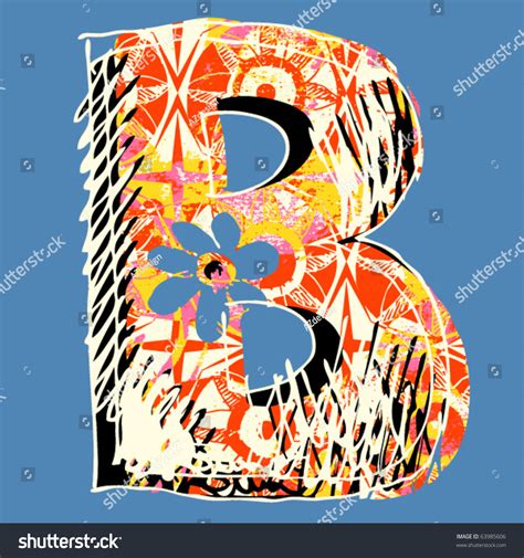 Graffiti Alphabet Hand Drawn Letter B: เวกเตอร์สต็อก (ปลอดค่าลิขสิทธิ์ ...