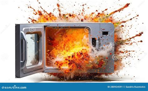 Explosion in the Microwave Oven. Generative AI Stock Illustration ...