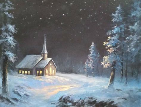 "Snowy Christmas" Oil Painting by Kevin Hill Check out my YouTube ...