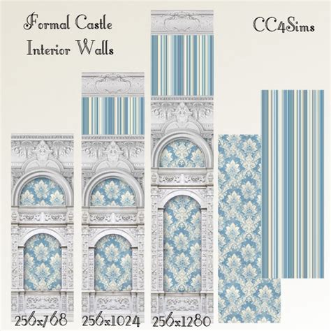 Formal castle interior walls at CC4Sims » Sims 4 Updates