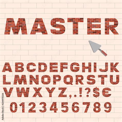 Brick font. Vector illustration Stock Vector | Adobe Stock