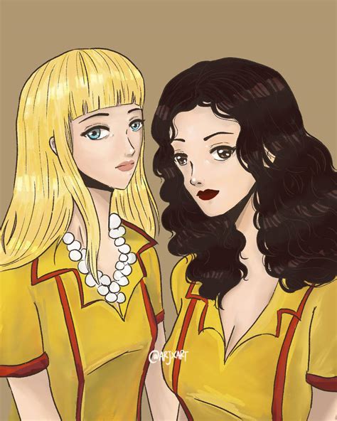 2 Broke Girls: Max and Caroline by arjxart on DeviantArt