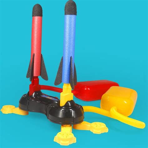 Rocket Launcher Toy Colorful Foam Rockets with Foot Launch Pad Stand Funny Outdoor Toys for Kids ...