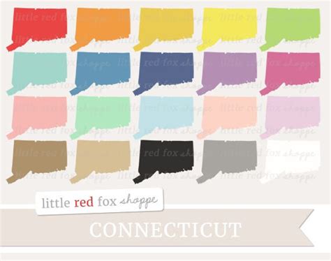 Connecticut Clipart US State Clip Art USA Clipart State - Etsy