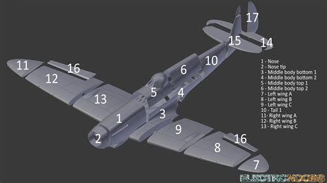 free STL Spitfire download 3D printed radio controlled plane 3dlabprint