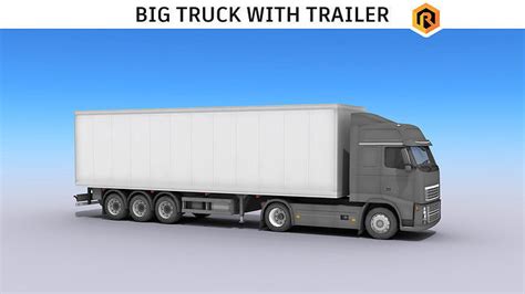 3D model Big Truck With Trailer VR / AR / low-poly | CGTrader