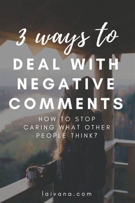 Dealing with Negative Comments // 3 Ways to Not Care What Others Think ...