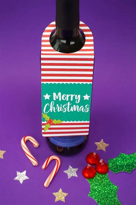 Printable Christmas Wine Bottle Gift Tags Printable - Happiness is Homemade | Wine bottle gift ...