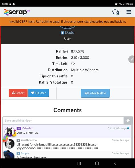 This is on scrap.tf, I can't scrap weapons, buy items, or do raffles. Can anyone help me? : r/tf2