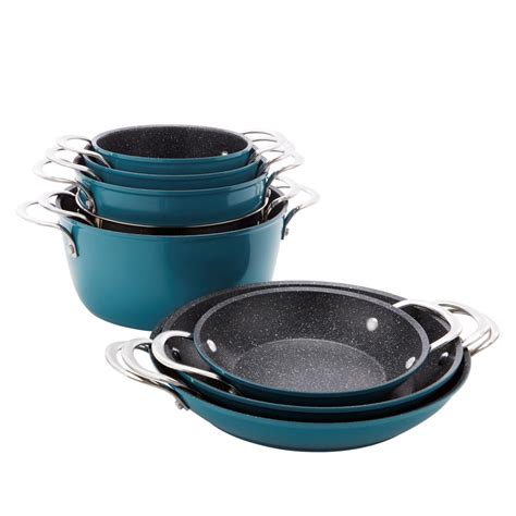 (HSN) Curtis Stone Dura-Pan Nonstick 15-piece Nesting Cookware Set – TVShoppingQueens