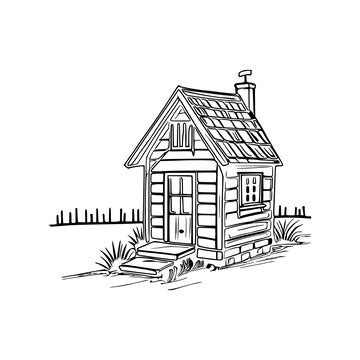 Premium Vector | Dog house coloring book Dog house coloring page black ...