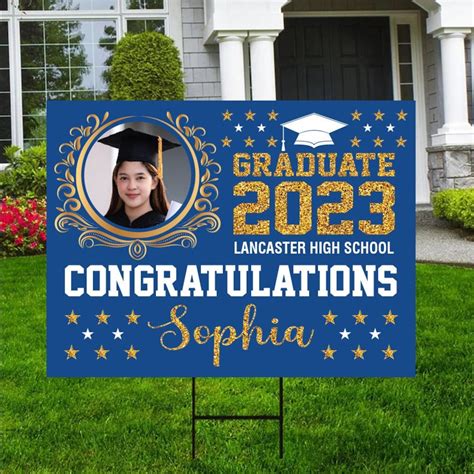 Personalized Graduation Yard Sign 2023 With Photo High School - Etsy