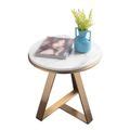 Round End Table Small Side Table For Living Room Faux Marble Top ...