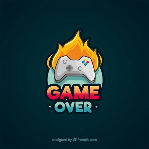 Video game logo template with joystick Vector | Free Download