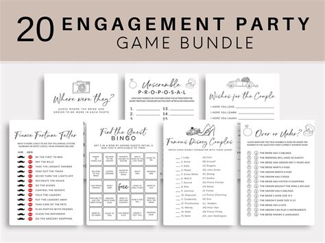 Engagement Party Games Bundle Engagement Party Games Proposal Party ...