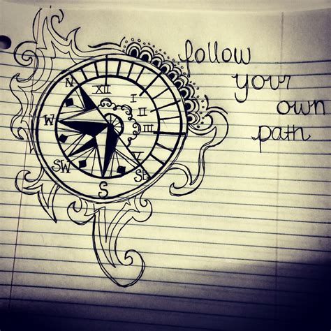 Sketch of Compass Rose Tattoo