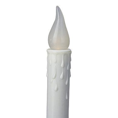 8.5" White LED Christmas Candle Lamp with Automatic Timer