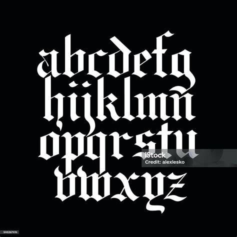 Blackletter Calligraphy Font Stock Illustration - Download Image Now ...