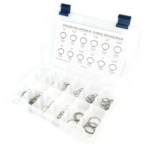 Stainless Steel External Snap Ring Kit - 221 Piece