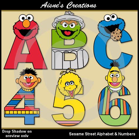 Sesame Street Alphabet Letters & Numbers Clip by AisnesCreations ...