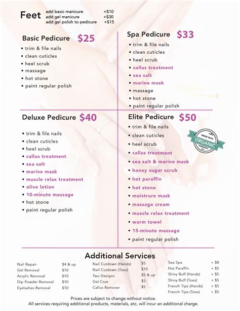 Nails Menu - Happiness Nails & Spa