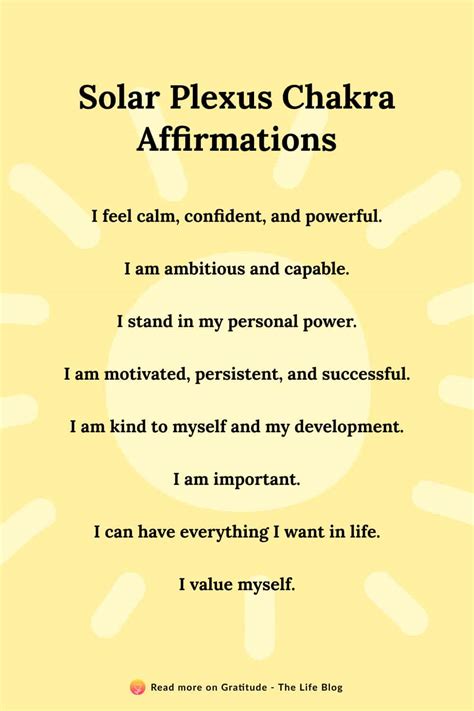 100 Solar Plexus Chakra Affirmations for High Self-Esteem