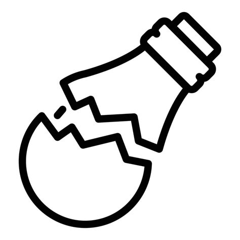 Broken light bulb icon, outline style 15663664 Vector Art at Vecteezy