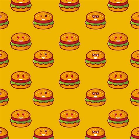 Cute smiling funny burger set collection.Vector flat cartoon face ...