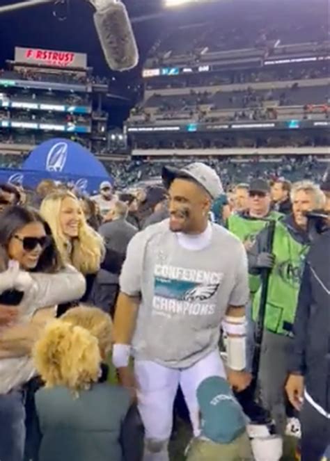 Jalen Hurts makes rare appearance with girlfriend at NFC Championship ...