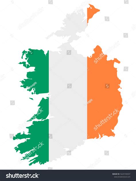 Flag in map of Ireland - Royalty Free Stock Vector 1623159337 - Avopix.com