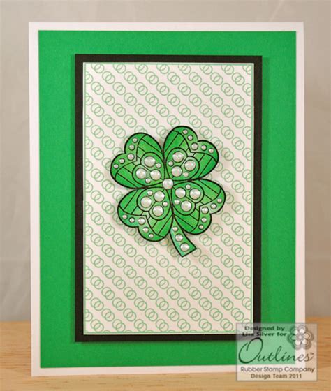 Silver Stamping: Outlines Rubber Stamps Challenge - St. Patrick's Day