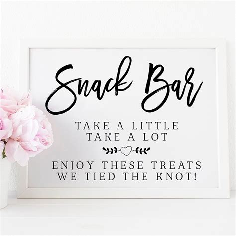 Printable Snack Bar Table Sign, Wedding, Baptism,Birthday, Event | Wedding table snacks, Wedding ...