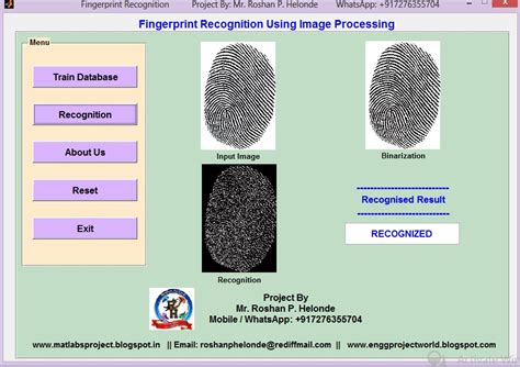 Fingerprint Recognition using Image Processing full Matlab Project Code ~ MATLAB PROJECTS