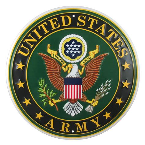 Tags America United States Army Logo Metal Sign, 12 Inch Round Embossed ...