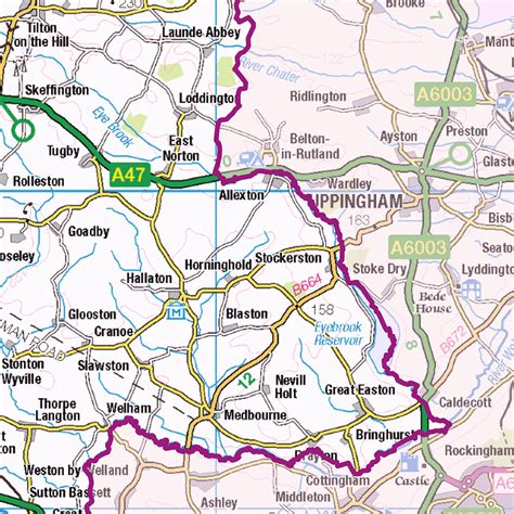 Leicestershire County Map : XYZ Maps