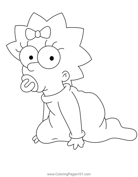 Maggie Simpson Coloring Page for Kids - Free Maggie Simpson Printable Coloring Pages Online for ...