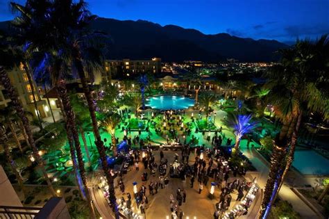 Renaissance Palm Springs pool at night | Palm springs hotels, Marriott ...