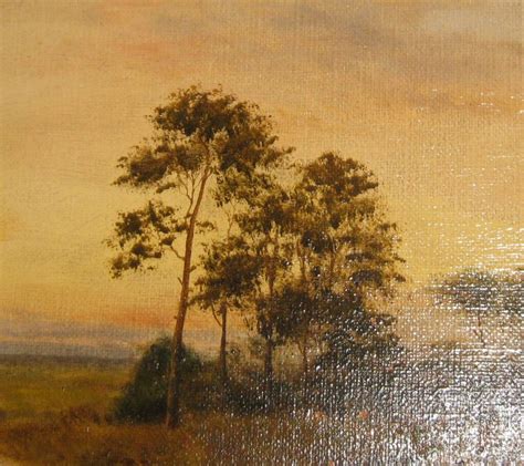 Well painted oil of country scene with river and trees | Dorking Desks