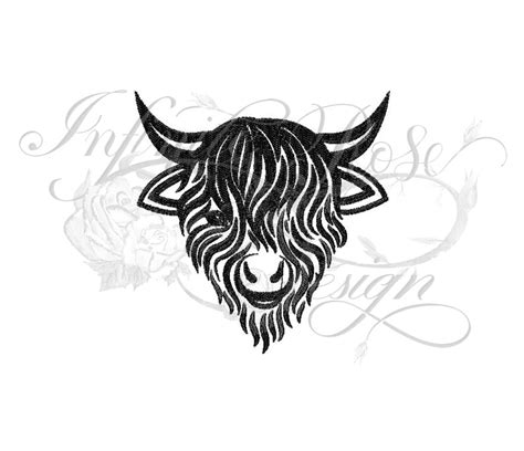 Highland Cow Machine Embroidery Pattern, Digital Download Embroidery File - Etsy